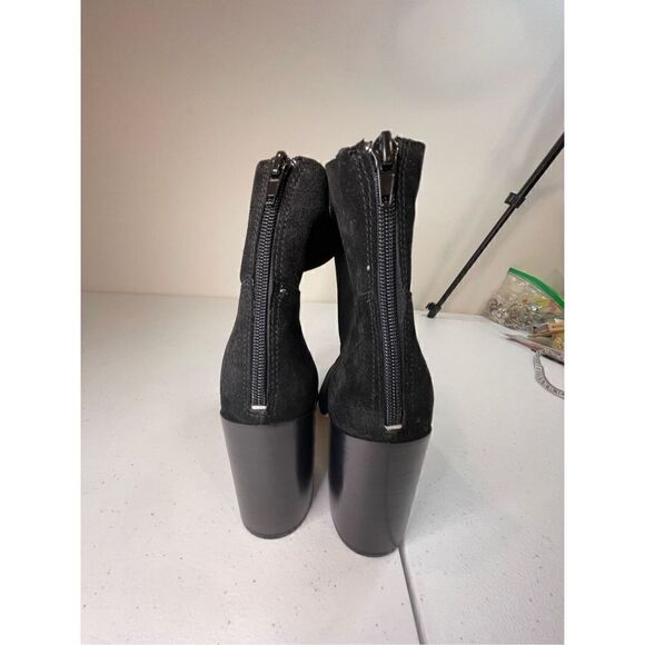 Bettye Muller open toe booties with dust bag size 10M black zipper back - Picture 4 of 9